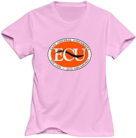 White 100% Cotton East Central University T Shirts For Girlfriends