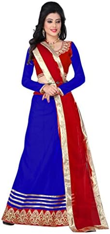 Khushali Presents Embroidered Soft Net Lehenga Choli(Beige,Red)