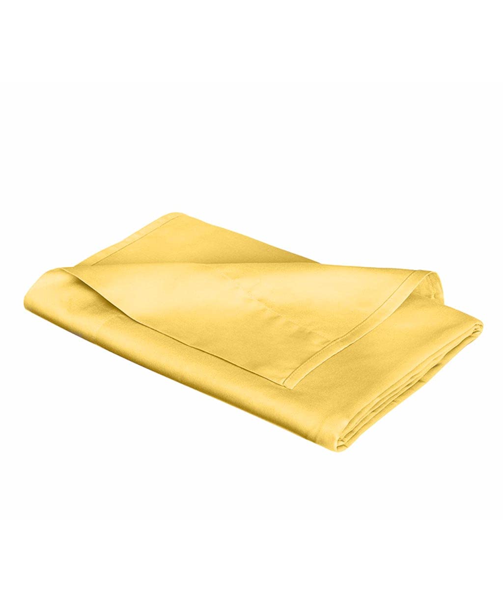 fleuresse Plain Colours Flat Sheet, Mako satin, Yellow, Special Sizes