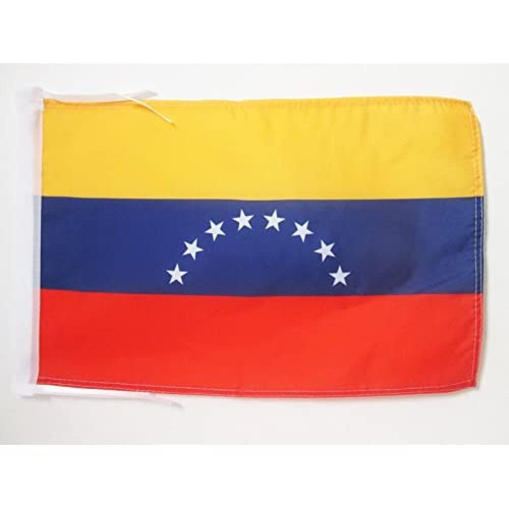 AZ FLAG - Venezuela 8 stars Flag - 18'' x 12'' - 100% Polyester new Venezuelan without arms Small Banner with Two Cords - Fade Resistant - Vivid Colors - 18x12 in - 45x30 Cm