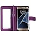 Abacus24-7 Galaxy S7 Edge Case [Mirror Wallet] with Flip Cover, Purple