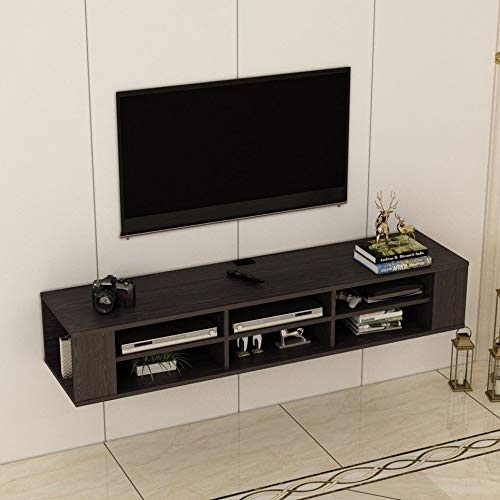 Simoner Floating Wall Mounted TV Console, Modern TV Stand Board Rack TV Cabinet, Home Media Entertainment Storage Shelf for Living Room LCD LED Falt Panel
