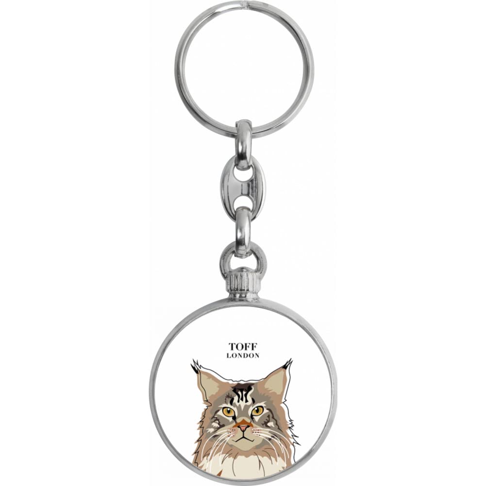Toff London Maine Coon Cat Head Keyring