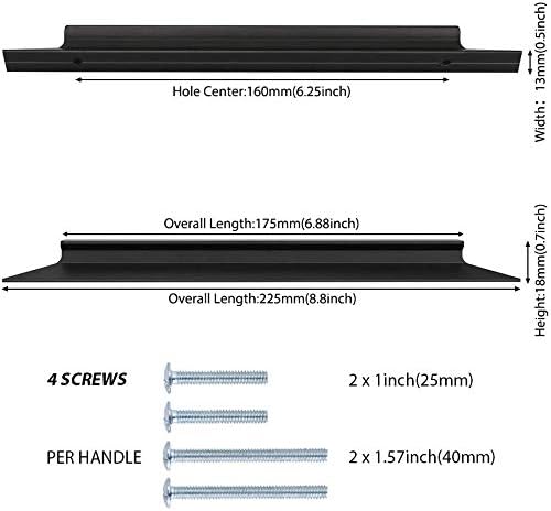 LONTAN 10 Pack Black Kitchen Cabinet Handles 160mm Kitchen Door Black Cupboard Handles for Aluminum Alloy Wardrobe Bathroom Shower Drawer Pulls - Image 5