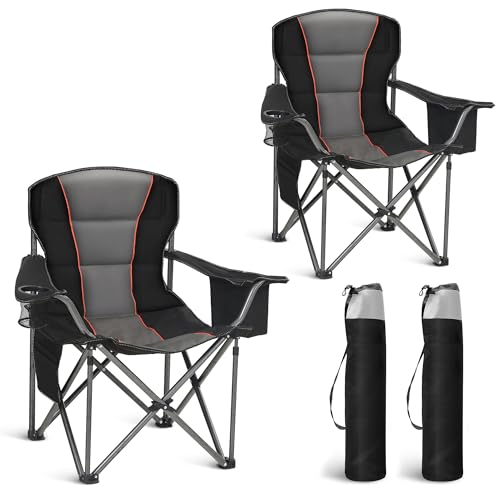 HIGH POINT SPORTS Campingstuhl Faltbar 2er Set, Klappstuhl, Angelstuhl