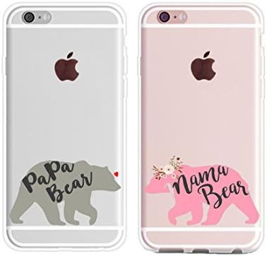 Matching Couple Gifts Stuff-Mama Bear Gifts Phone Cases Ladies Present Mothers Day New Mommy Gift iPhone 6,6plus Clear Soft Rubber Cases