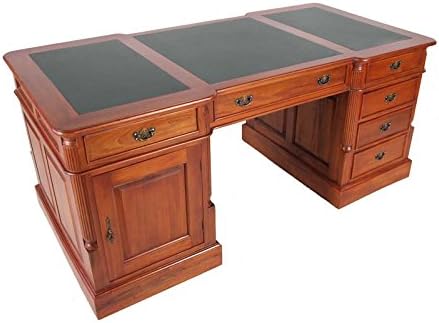 Desk Mahogany Bureau Colonial Style Partner Both Sides 180 Cm G Amazon Co Uk Kitchen Home