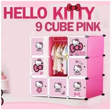 Amazon Com Diy Hello Kitty 9 Cubes Modern Wardrobe For Baby Kids Children Furniture Decor