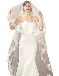 Babyonline Lace Edge Cathedral Length Wedding Bridal Veil,White