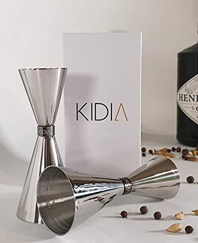 Kidia Doppel Jigger - Doppelter Cocktail-Messbecher mit 1 oz & 2 oz Füllinhalt - 304 Edelstahl mit Chromüberzug… – Bild 4