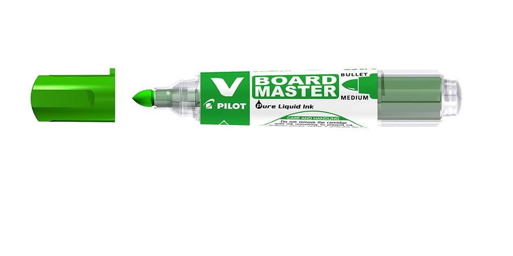 Pilot Begreen Recycled V Board Master Whiteboard Marker Bullet 6.0 mm Tip - Green, Box of 10