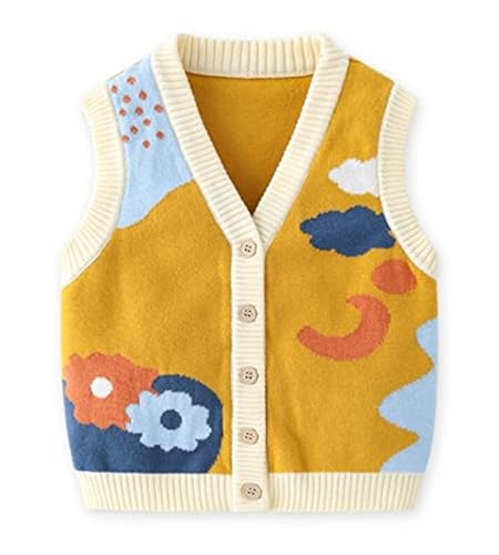 5t Sweater Vest Boys Little Boys Girls Knitted Vest Cartoon Prints