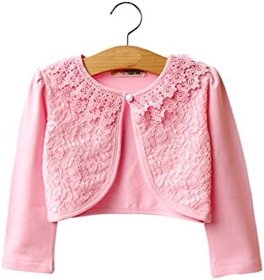 LiMeiW Child shawl Cotton lace Girl Air conditioning shirtr Jacket cardigan (7-8T, Pink)