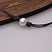 Big White Freshwater Cultured Pearls Bracelet 2 Strands Pearl Leather Cord Jewelry Handmade 8 inches Brown (Double Leather- Brown)