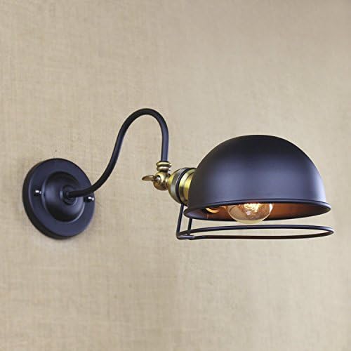 SUSUO Lighting Industrial Simplicity 1 Light Wall Sconces Gooseneck Lamp with Metal Dome Shade