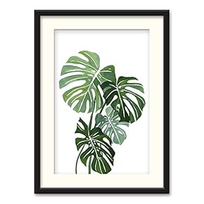 Black Framed Canvas Wall Art Nordic Style Plant Home Artwork Decoration for Living Room, Bedroom - 23x31 inches