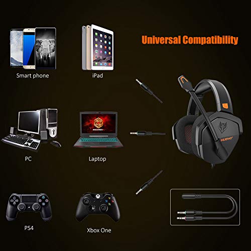Gaming Headset, NUBWO Gaming Headphones for Xbox One PS4 PC Stereo Surround Noise Cancelling Over Ear Gaming Headphones with Mic, Bass Surround Soft Memory Earmuffs for Computer Laptop Switch Games - Thumbnail 5