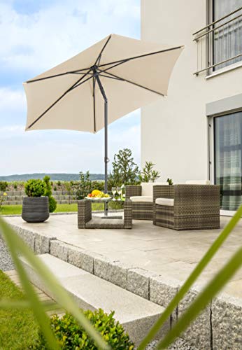 Schneider Sonnenschirm Sevilla, natur, 270 cm rund, 664-02, Gestell Stahl, Bespannung Polyester, 4.6 kg – Bild 3