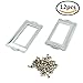 SpzcdZa 12Pack 84 x 42mm Office Library File Drawer Cabinet Card Tag Label Card Holder Drawer Pull/Label Holders/Label Frames Card/Label Holder Modern Label Holders Metal Frame(Silver Tone)