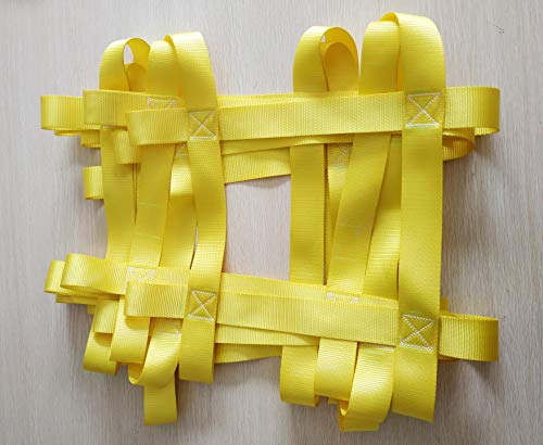 FONG 8 ft X 4 ft Climbing Cargo Net Yellow- Swing Set Accessories - Indoor Climbing net - Outdoor Playground Swing, Belt Swing, Playground Hanging Step Ladder