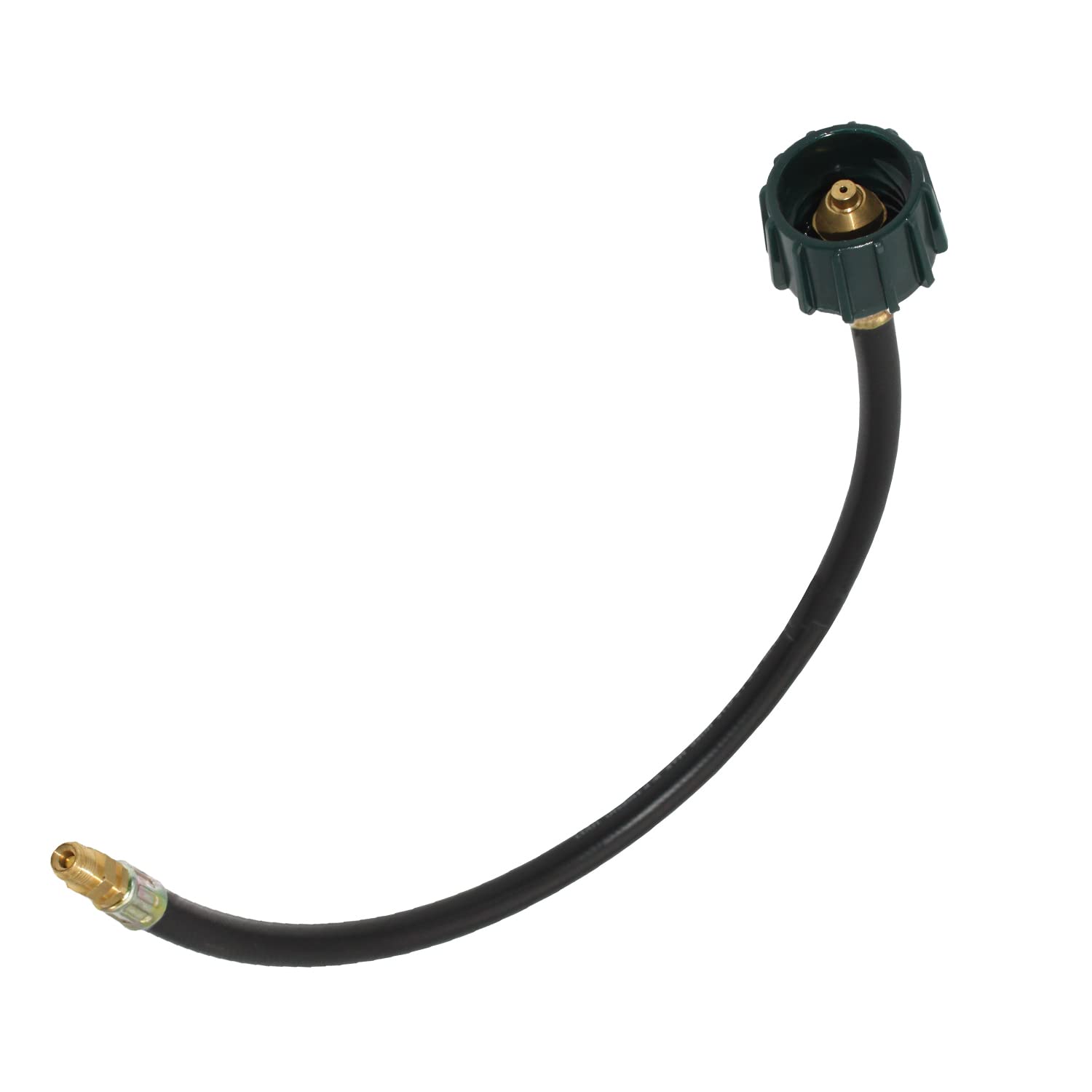 Photo 1 of Flame King 18-inch Pigtail Hose Connectors, 1/4" Male Inverted Flare for RV, Van or Trailer, Propane Tank 2-Stage Auto Changeover Regulators, Black/Green