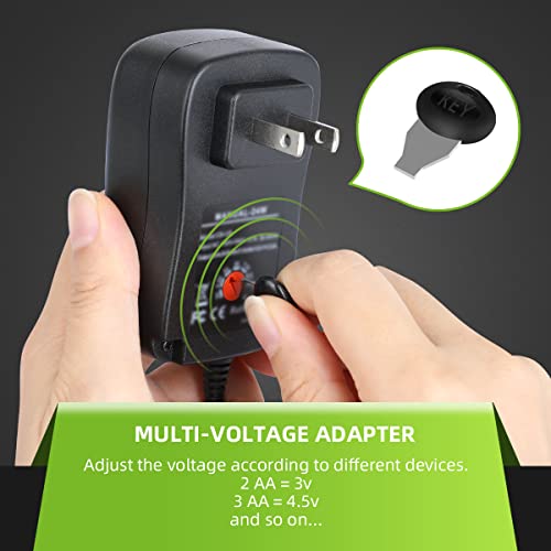 Lenink Adjustable AC Power Supply Adapter Kit for AA Battery, Replace