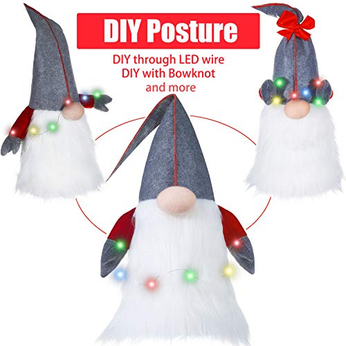 Oubomu Lighted Christmas Tree Topper, Large Scandinavian Swedish Tomte