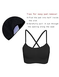 akamc Mujer acolchada extraíble sujetadores deportivos tamaño mediano de apoyo entrenamiento Yoga brasier Paquete de 3