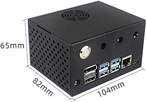Nrpfell Carcasa de Metal para Jetson Caja Negra Carcasa Carcasa BotóN de Encendido/Reinicio Interruptor Opcional Ventilador de RefrigeracióN Soporte Kit de Desarrollador de Antena