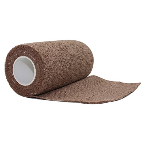 COMOmed Self Adherent Cohesive Bandage Latex FDA Approved 4"x5 Yards First Aid Ace Bandages Stretch Sport Wrap Athletic Tape for Wrist Ankle Sprain and Swelling,Brown(12 rolls)