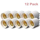 12-Pack GU24 to E26 Adapters - Converts (GU24) to (E26/E27) - Christmas Promotion