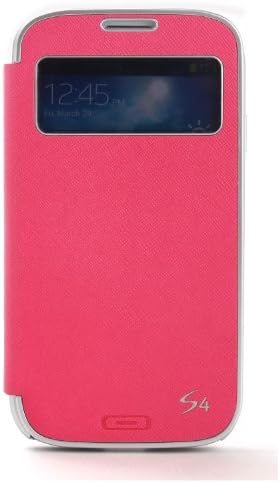 TRYIT TRYS4SVHPNK S-View Flip Cover Folio Case with a Pocket and a Standing Function for Samsung Galaxy S4 for Samsung Galaxy S4 - 1 Pack - Retail Packaging - Hot Pink