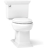 KOHLER K-6669-0 Memoirs Stately Comfort Height Elongated 1.28 GPF Toilet with Aqua Piston Flush Technology, Concealed Trap Wa