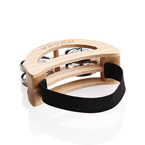 GECKO Percussion Cajon Player's Foot Tambourine with Steel Jingles