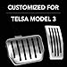 Car Brake Pedals Pad Set for Tesla Model 3 Non-Slip Performance Foot Pedal Pads Covers, Anti-Slip Aluminum Accelerator Foot Pedals Cover for Model 3 (Model 3 Brake & Accelerator Pedal)