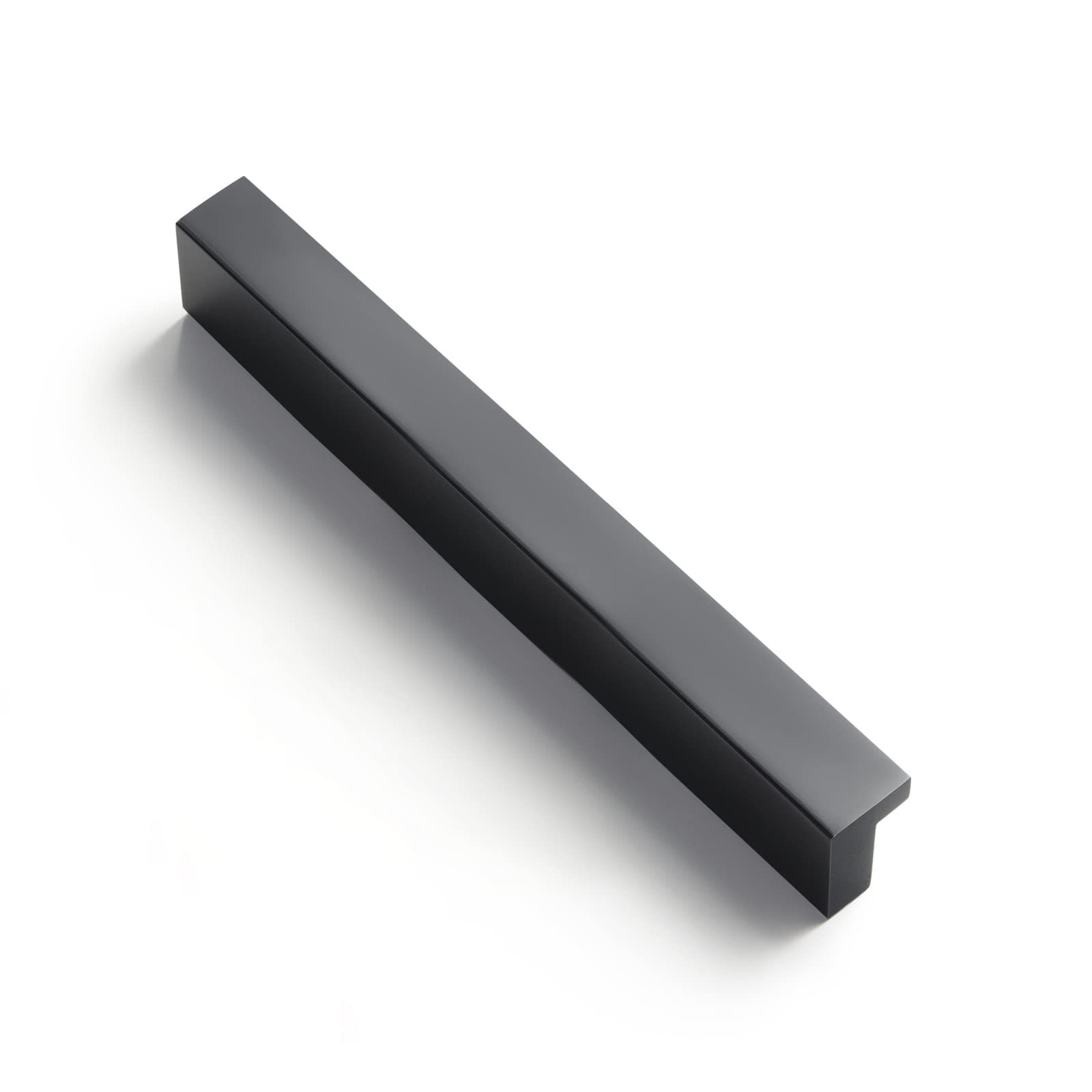 Photo 1 of Goo-Ki 12pcs Cabinet Handles Finger Pull, 3-3/4 inch Hole Center Black Drawer Pulls Bar Handle Solid Aluminum Alloy Kitchen Hardware