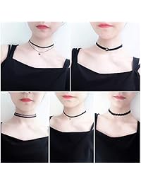 JTX Gargantilla Set 21 Piezas Negro Clásico Velvet Gargantilla Collar Set para Mujeres Niñas