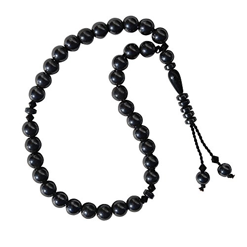 33-Bead Tasbih Made From Natural Hematite - 8mm Round Beads - Prayer Beads - zikr Beads Muslim Rosary