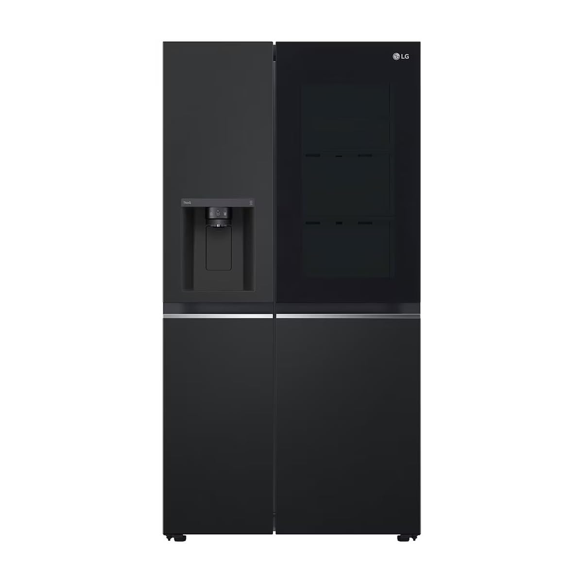 LG GSGV81EPLL Side by Side Kühlschrank, Klasse E, 635 L, Instaview, Kühlschrank mit Gefrierfach, Eis-, Crushed Ice- Wasserspender, Total NoFrost, Smart Inverter Kompressor, Wi-Fi