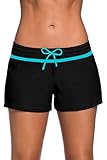 Happy Sailed Women Swimsuit Tankini Bottom Board Shorts, Large Black