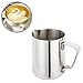 Milk Frothing Pitcher, Steaming Pitcher Food Grade Stainless Steel with Dual Side Measurement for Latte Coffee Arts, Espresso Machines, 12 Oz (350 ml)