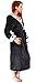 Simplicity Women's Soft Plush Hoodie Bathrobe Kimono Robe with Hoodie,Black,One Size