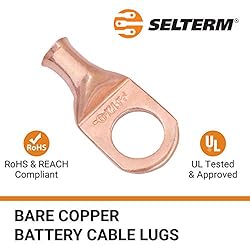 SELTERM 2pcs 6 AWG 1/2" Stud Copper Wire