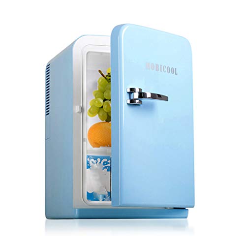 Mini Refrigerator Electric Cooler and Warmer (15L/22 Cans) - for Skin Care Milk Food Bedroom and Travel Refrigerators (Blue)