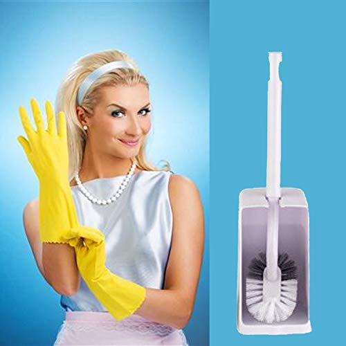 Marbrasse Slim Compact Bathroom Toilet Bowl Brush with Holder for