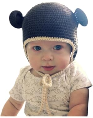 Melondipity Boys Chocolate Brown Organic Crochet Bear Baby Hat - Cute Beanie