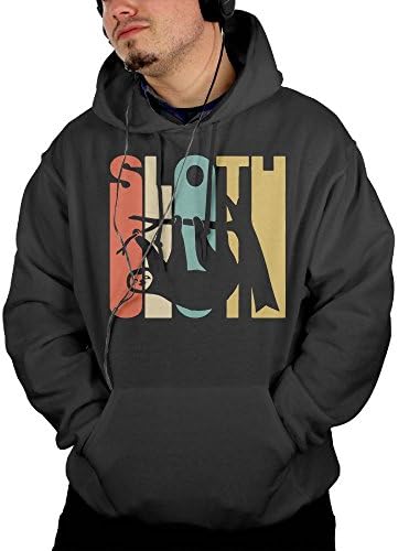 Vintage Sloth Funny Men's Pullover Hooded Sweatshirt L
