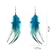 Lureme Bohemian Style Feathers with Small Feather Tassel Dangle Earrings for Women and Girls (02004736) (Black)