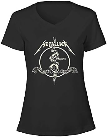 TooWest Heavy Metal Metallica Tour Logo Womens V Neck Tee Shirt Black