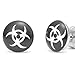 Biohazard RnBjewelry Stainless Steel Stud Earrings for Men Black White